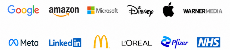 Logo wall showing organisations Alex Ranahan has hosted for or worked with